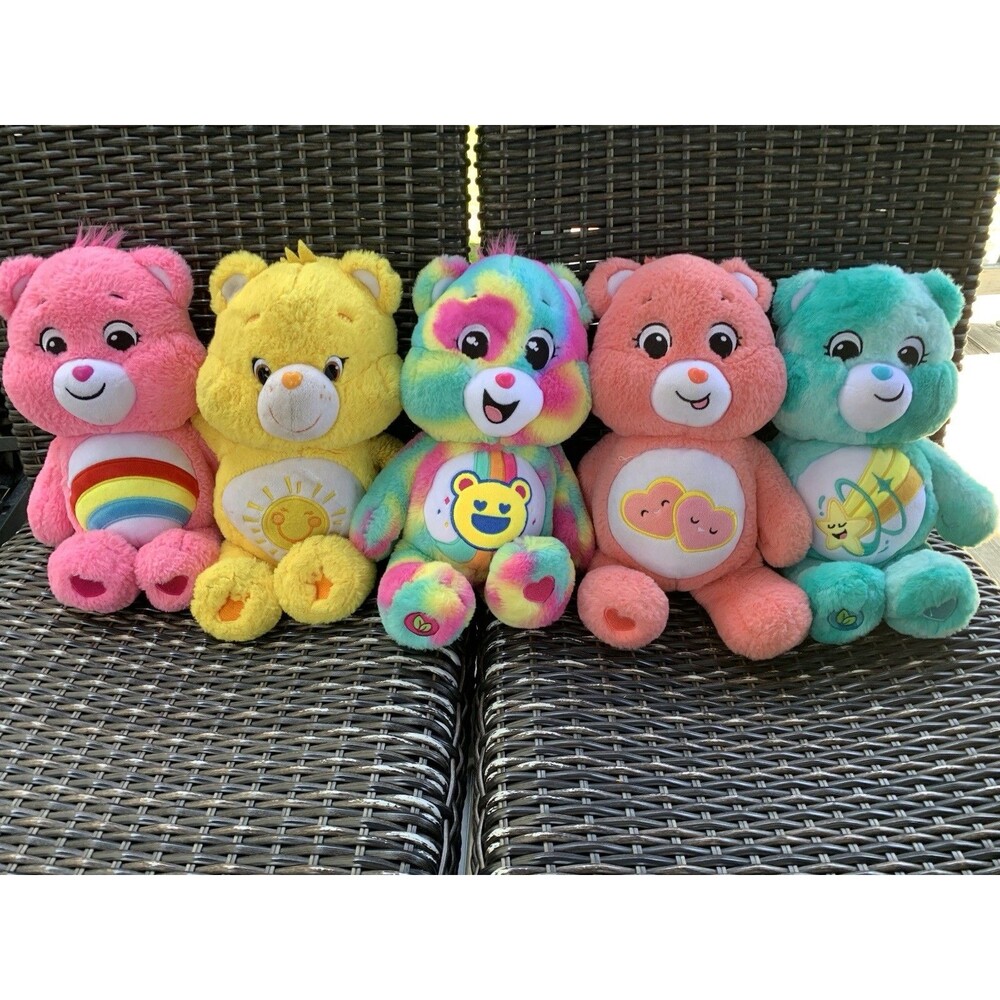 Care Bears Plush Rainbow Bears Lot Of 5 Instant collection. Colorful Vibrant